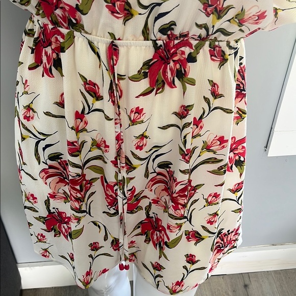 Mario Serrani Red and White Flutter Sleeve Mini Sundress - Picture 4 of 9